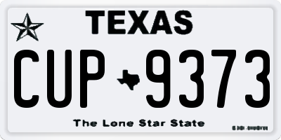 TX license plate CUP9373