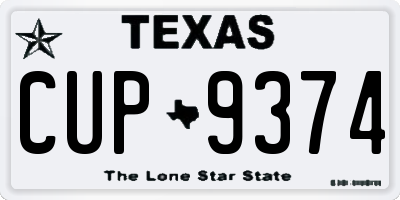 TX license plate CUP9374