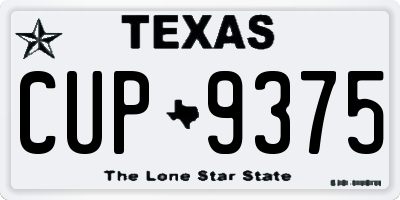 TX license plate CUP9375
