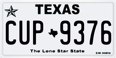 TX license plate CUP9376
