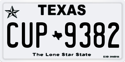 TX license plate CUP9382