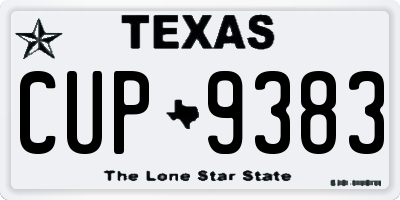 TX license plate CUP9383