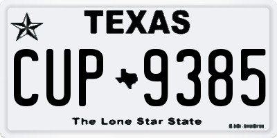 TX license plate CUP9385