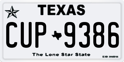 TX license plate CUP9386