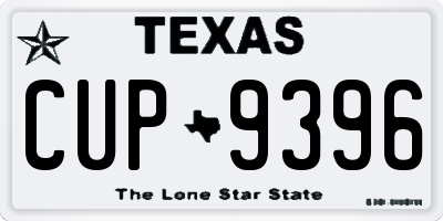 TX license plate CUP9396
