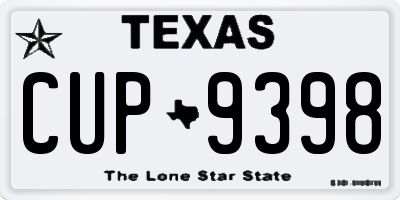 TX license plate CUP9398