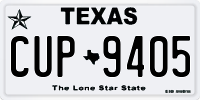 TX license plate CUP9405