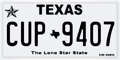 TX license plate CUP9407