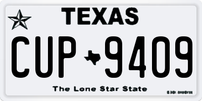 TX license plate CUP9409