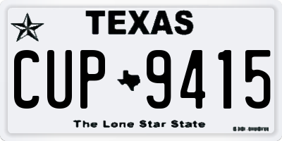 TX license plate CUP9415