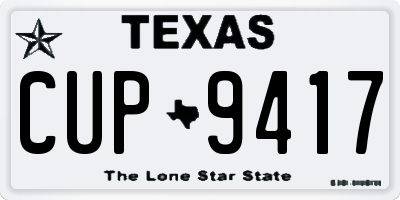 TX license plate CUP9417
