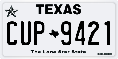 TX license plate CUP9421