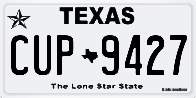 TX license plate CUP9427