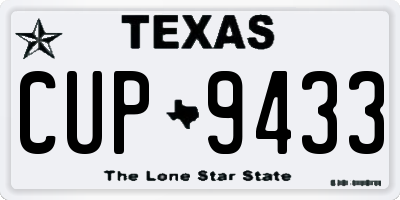 TX license plate CUP9433