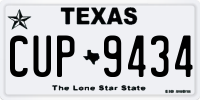 TX license plate CUP9434