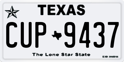 TX license plate CUP9437