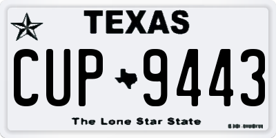 TX license plate CUP9443