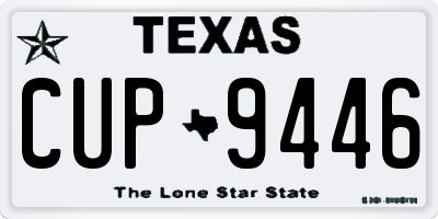 TX license plate CUP9446