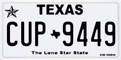 TX license plate CUP9449