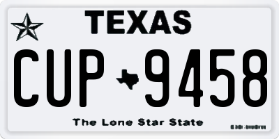 TX license plate CUP9458