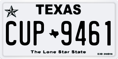 TX license plate CUP9461