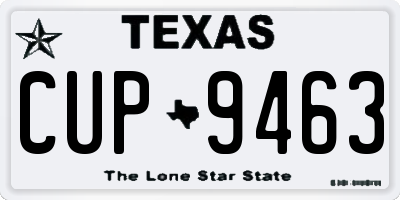 TX license plate CUP9463