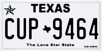 TX license plate CUP9464