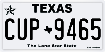 TX license plate CUP9465
