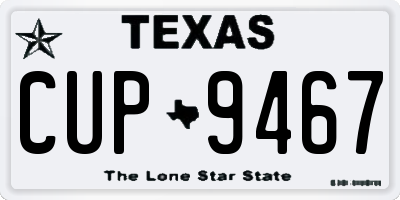 TX license plate CUP9467