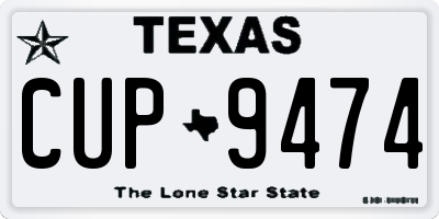 TX license plate CUP9474