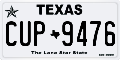 TX license plate CUP9476