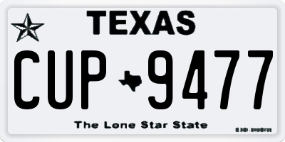 TX license plate CUP9477