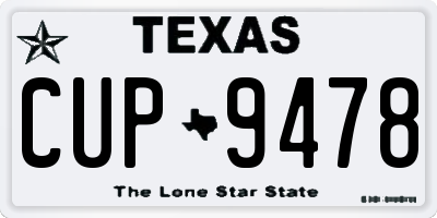 TX license plate CUP9478