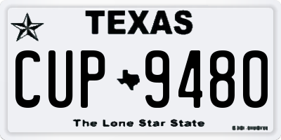 TX license plate CUP9480