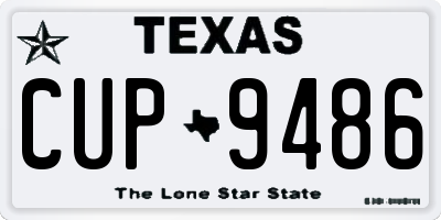 TX license plate CUP9486