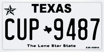 TX license plate CUP9487