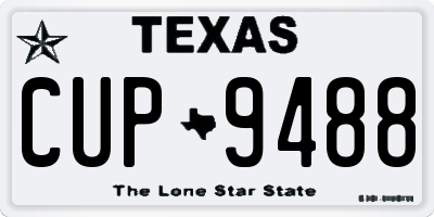 TX license plate CUP9488