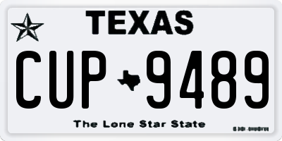 TX license plate CUP9489