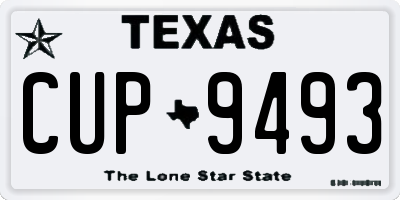 TX license plate CUP9493