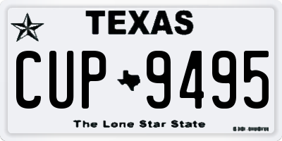 TX license plate CUP9495