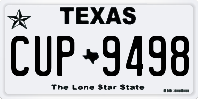 TX license plate CUP9498