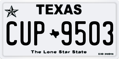 TX license plate CUP9503