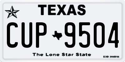 TX license plate CUP9504