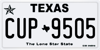 TX license plate CUP9505