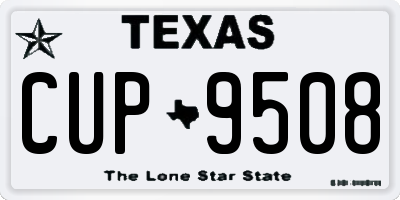 TX license plate CUP9508