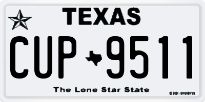 TX license plate CUP9511