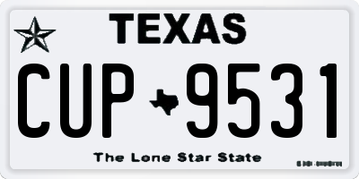 TX license plate CUP9531