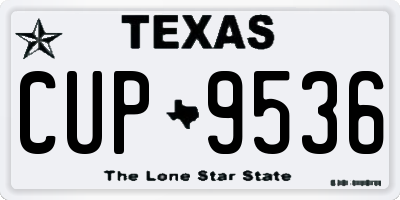 TX license plate CUP9536