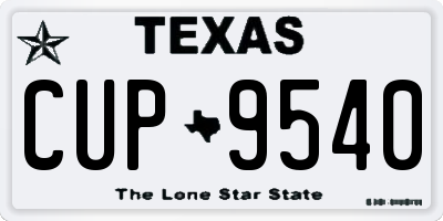 TX license plate CUP9540