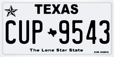 TX license plate CUP9543